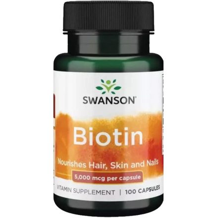 Swanson Biotin 5000mcg B7-vitamin 100 kapszula  