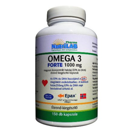 NutriLAB Norvég Premium OMEGA 3 Halolaj Forte 1000 mg 150 lágyzselatin kapszula 