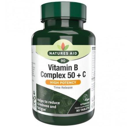 Natures Aid B-vitamin Complex 50mg + C-vitamin 30 tabletta  