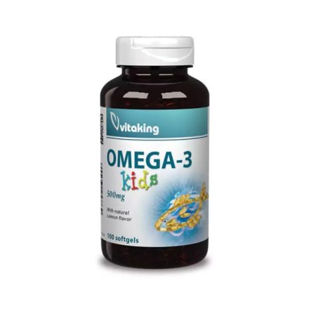 Vitaking Omega-3 Kids 500mg 100db lágyzselatin kapszula Gyerek Halolaj
