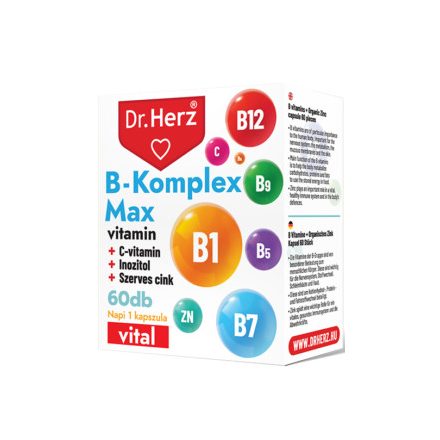 Dr. Herz B-Komplex MAX+Inozitol+C-vitamin+Szerves Cink 60 kapszula
