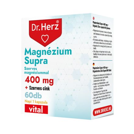 Dr. Herz Magnézium Supra 400 mg + Szerves Cink 60 db 