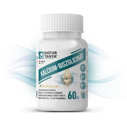Natur Tanya®  Kalcium-biszglicinát - világszabadalommal védett BioPerine és D3-vitamin 60 tabletta