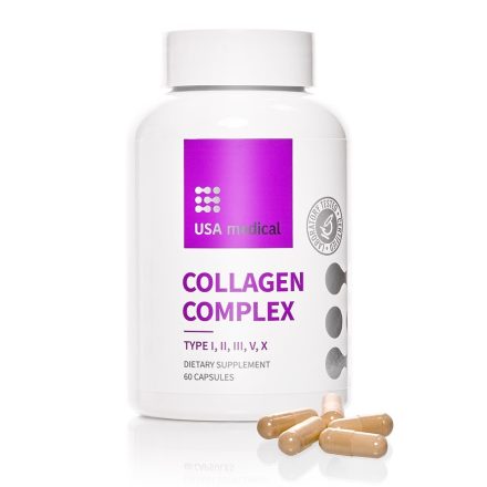 USA Medical Kollagén-komplex kapszula 5 típusú collagen keverékével 60 kapszula 