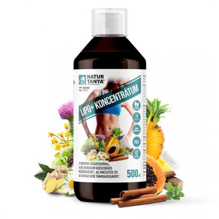 Natur Tanya® Lipo+ Lapos has kúra Béltisztító-bélflóra építő gyógynövény koncentrátum, prebiotikus rosttal 500 ml 