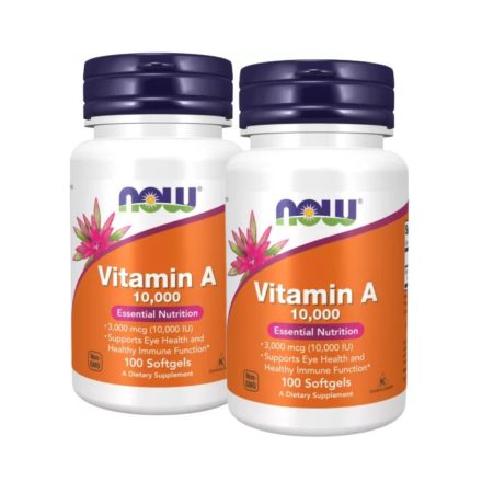 NOW Vitamin A 10000IU csomagban DUO Pack 2x100 kapszula