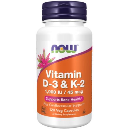 Now Foods D-3 + K-2 vitamin 120 kapszula D3K2  