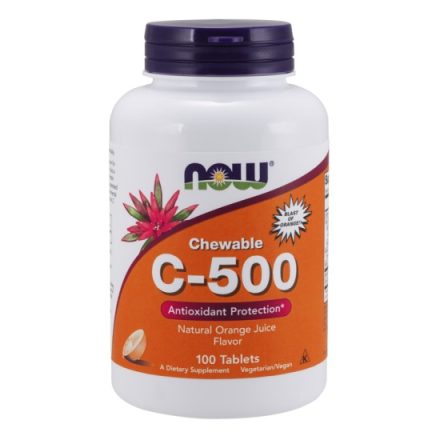 Now Foods C vitamin 500mg Narancs rágó C 500 100 kapszula 