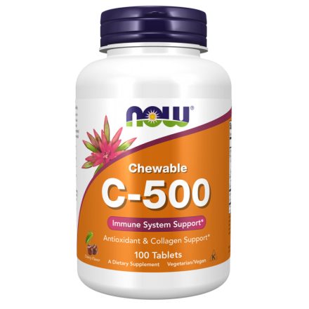 Now Foods C vitamin 500mg (cherry) erdei gyümölcsös C 500 100 rágótabletta 