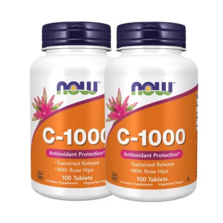 NOW C-vitamin 1000 (lassabb felszívódású) csipkebogyóval DUO Pack 2x100 tabletta