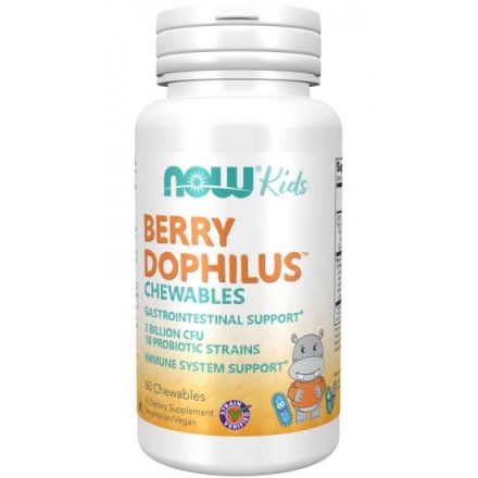 Now Foods Berry Dophilus gyerek probiotikum 60 rágótabletta erdei gyümölcs 