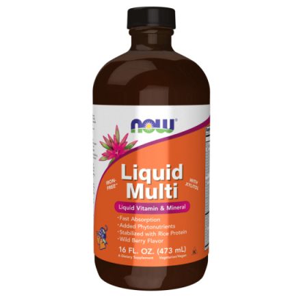 Now Foods Liquid Multi Wild Berry ( erdei gyümolcsös)Vegetarian 473 ml 