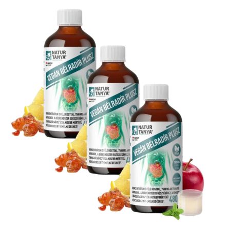 Natur Tanya® VEGÁN BÉLRADÍR PLUSZ TRIO csomag - prebiotikus rostok citromfűvel, Bélflóra, emésztés 3x480 ml